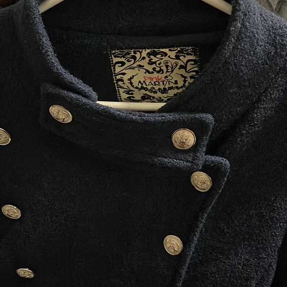 NWT Pink Martini wool blend military jacket - Picture 4 of 10
